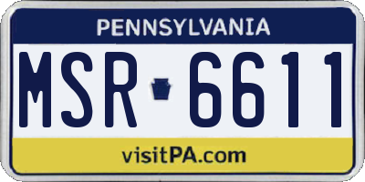 PA license plate MSR6611