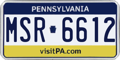 PA license plate MSR6612