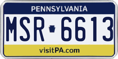 PA license plate MSR6613