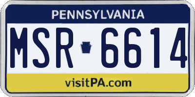 PA license plate MSR6614