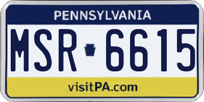 PA license plate MSR6615