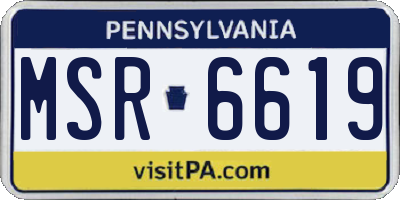 PA license plate MSR6619