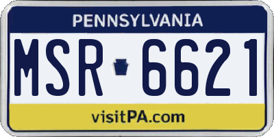 PA license plate MSR6621