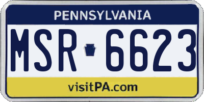 PA license plate MSR6623