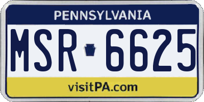 PA license plate MSR6625
