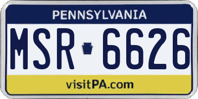 PA license plate MSR6626