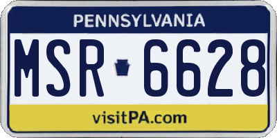 PA license plate MSR6628