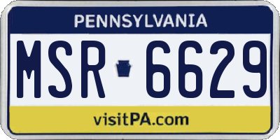 PA license plate MSR6629