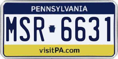 PA license plate MSR6631