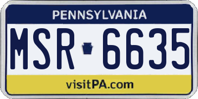PA license plate MSR6635