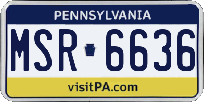 PA license plate MSR6636