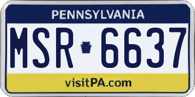 PA license plate MSR6637