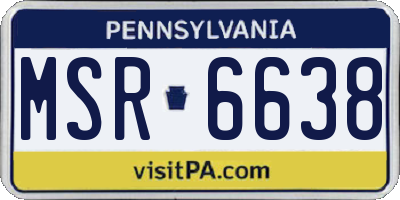 PA license plate MSR6638