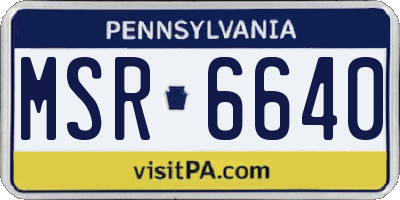 PA license plate MSR6640