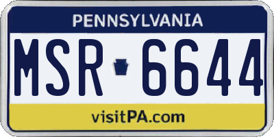PA license plate MSR6644