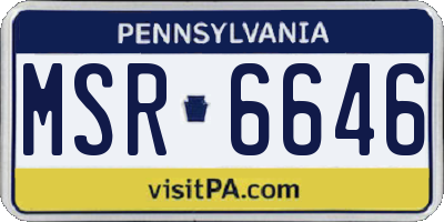 PA license plate MSR6646