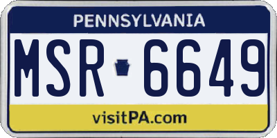 PA license plate MSR6649