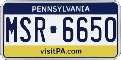 PA license plate MSR6650