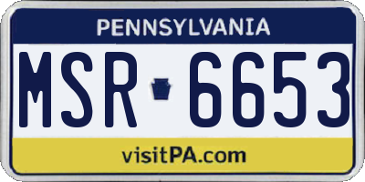 PA license plate MSR6653