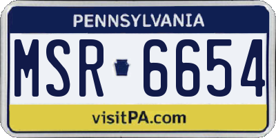 PA license plate MSR6654