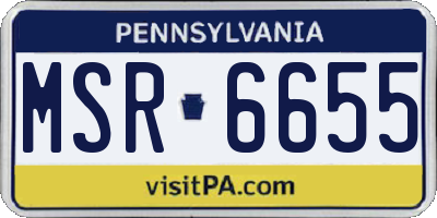 PA license plate MSR6655