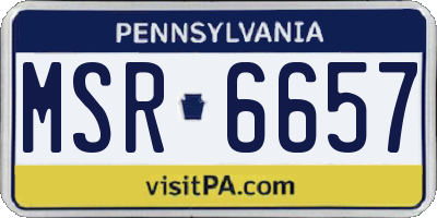 PA license plate MSR6657