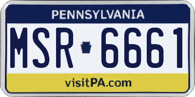 PA license plate MSR6661