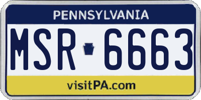PA license plate MSR6663