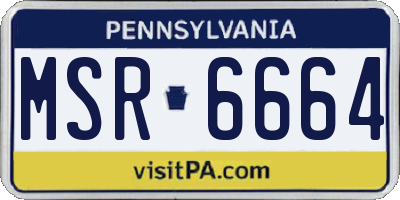 PA license plate MSR6664