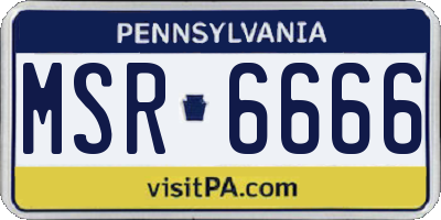 PA license plate MSR6666