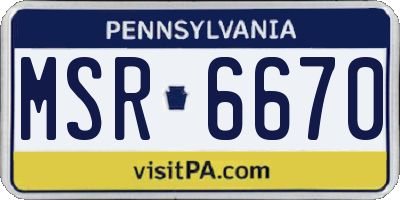 PA license plate MSR6670