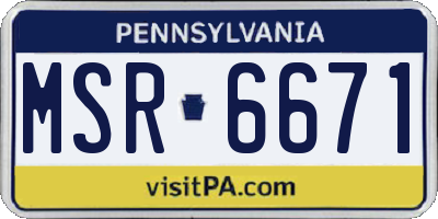 PA license plate MSR6671