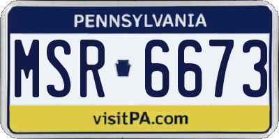 PA license plate MSR6673