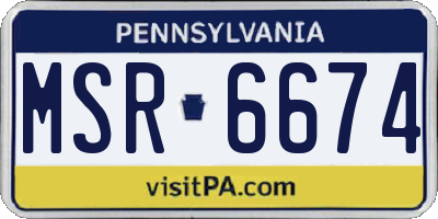 PA license plate MSR6674