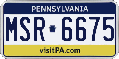 PA license plate MSR6675