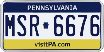 PA license plate MSR6676