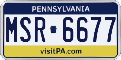 PA license plate MSR6677