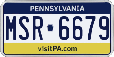 PA license plate MSR6679