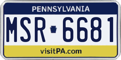 PA license plate MSR6681
