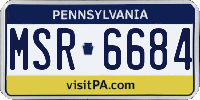 PA license plate MSR6684