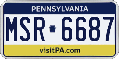 PA license plate MSR6687