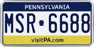 PA license plate MSR6688