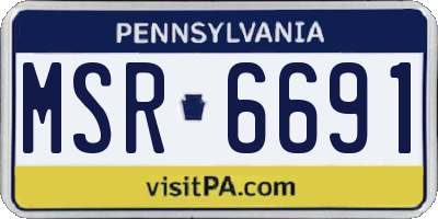 PA license plate MSR6691