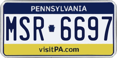 PA license plate MSR6697