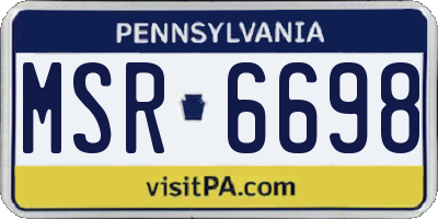 PA license plate MSR6698