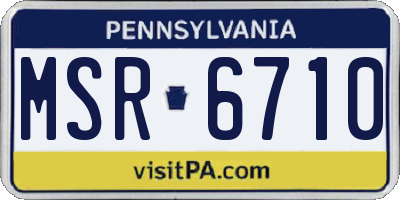 PA license plate MSR6710