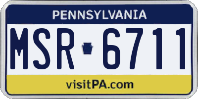 PA license plate MSR6711
