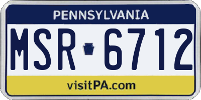 PA license plate MSR6712