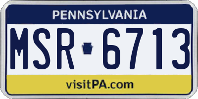 PA license plate MSR6713