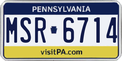 PA license plate MSR6714